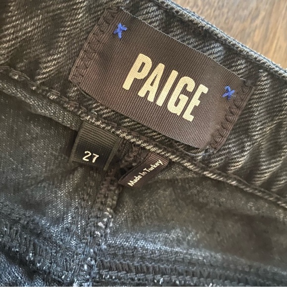 PAIGE High Rise sarah straight Distressed Jeans - Black - Picture 4 of 7